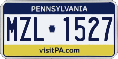 PA license plate MZL1527