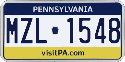 PA license plate MZL1548