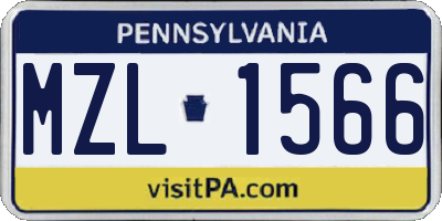PA license plate MZL1566