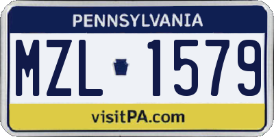 PA license plate MZL1579