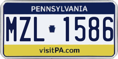 PA license plate MZL1586