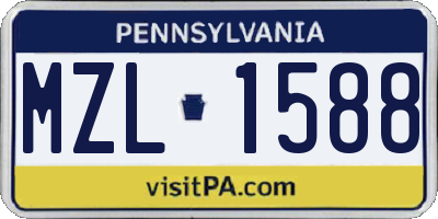 PA license plate MZL1588