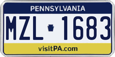 PA license plate MZL1683