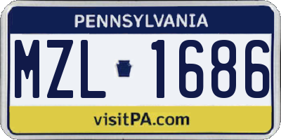 PA license plate MZL1686