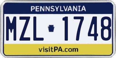 PA license plate MZL1748
