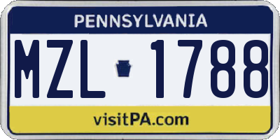 PA license plate MZL1788