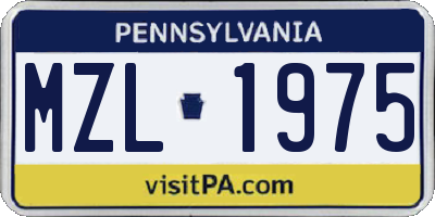 PA license plate MZL1975