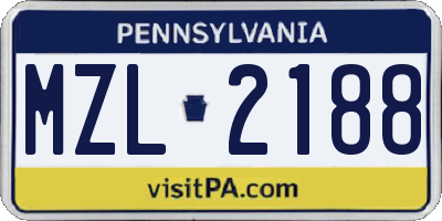 PA license plate MZL2188