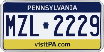 PA license plate MZL2229