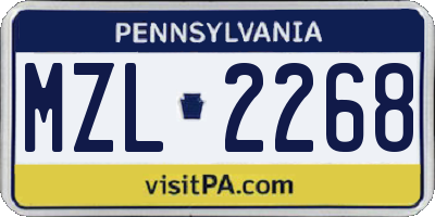 PA license plate MZL2268