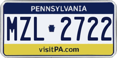 PA license plate MZL2722