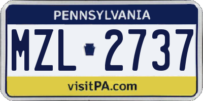PA license plate MZL2737