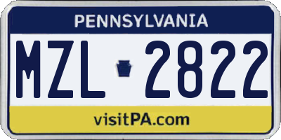 PA license plate MZL2822