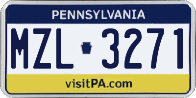 PA license plate MZL3271