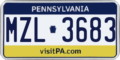 PA license plate MZL3683