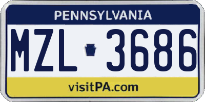PA license plate MZL3686
