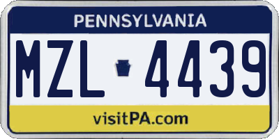 PA license plate MZL4439