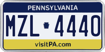 PA license plate MZL4440