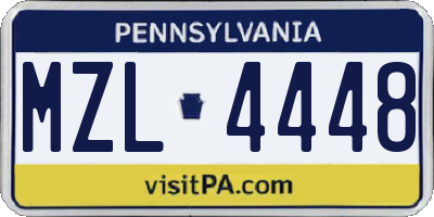 PA license plate MZL4448
