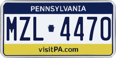 PA license plate MZL4470