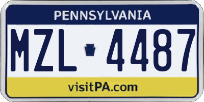 PA license plate MZL4487