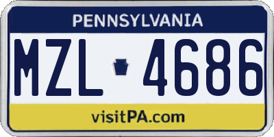 PA license plate MZL4686