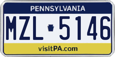 PA license plate MZL5146