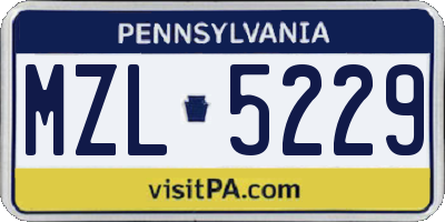 PA license plate MZL5229