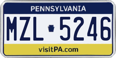 PA license plate MZL5246