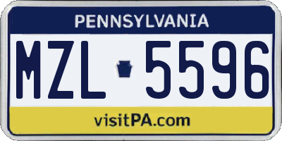 PA license plate MZL5596