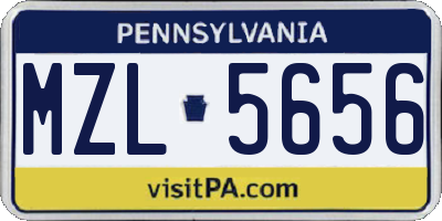 PA license plate MZL5656