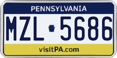 PA license plate MZL5686