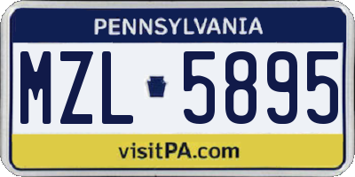 PA license plate MZL5895