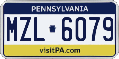 PA license plate MZL6079