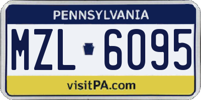 PA license plate MZL6095