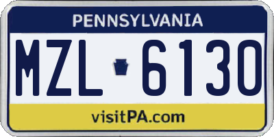 PA license plate MZL6130