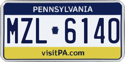 PA license plate MZL6140