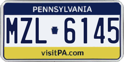 PA license plate MZL6145