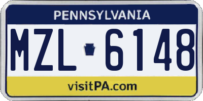 PA license plate MZL6148