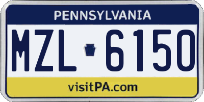 PA license plate MZL6150
