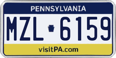 PA license plate MZL6159