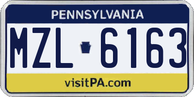 PA license plate MZL6163