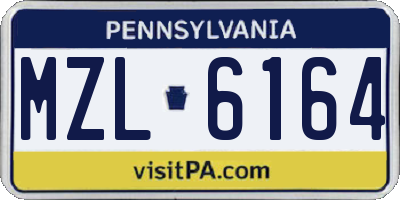 PA license plate MZL6164
