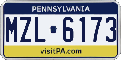 PA license plate MZL6173