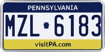 PA license plate MZL6183