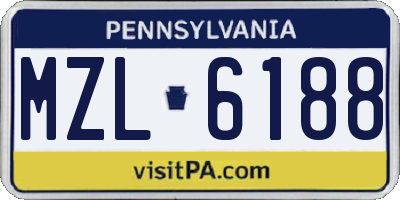 PA license plate MZL6188