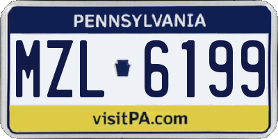 PA license plate MZL6199