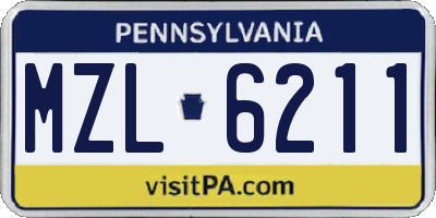 PA license plate MZL6211