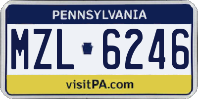 PA license plate MZL6246