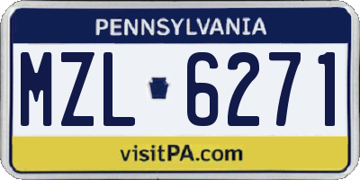 PA license plate MZL6271